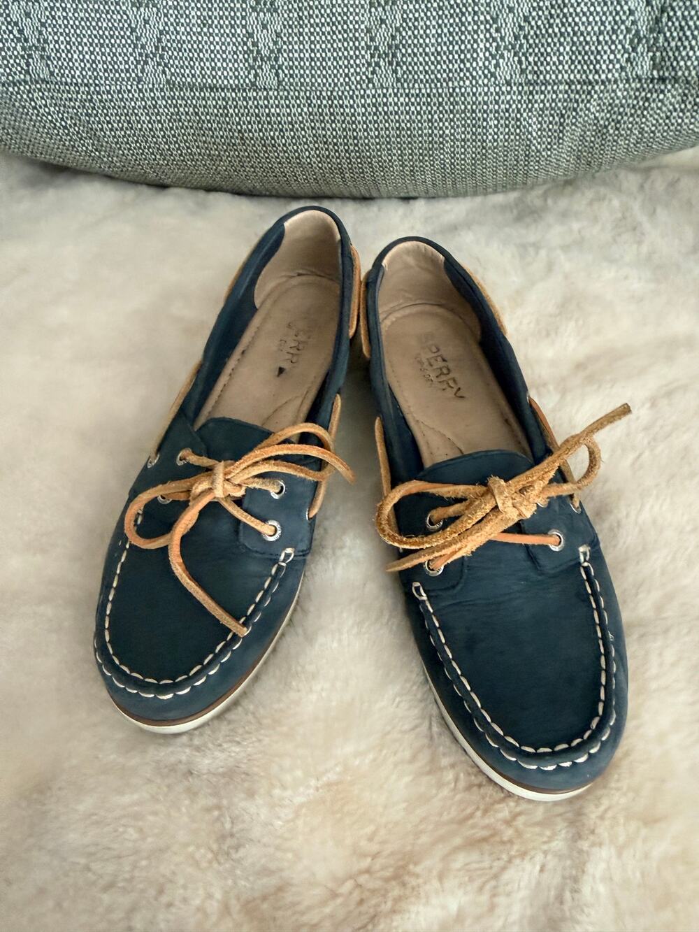 Sperry Top-Sider Women’s 7.5 Navy Leather Boat Shoes Loafers